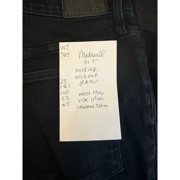 Madewell Jeans Women's 31T Mid Rise Kick Out Jeans - Picture 4 of 7